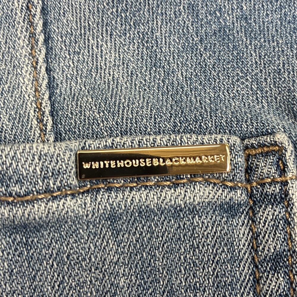 White House Black Market Extra High Rise Skinny Flare Embroidered Jean Size 8S - Picture 13 of 15
